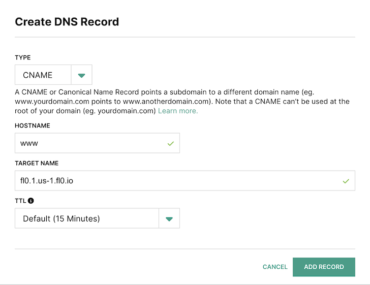 Custom domain DNS