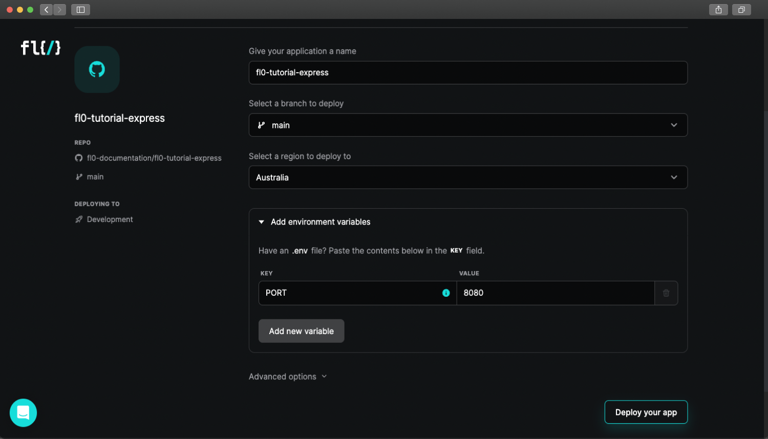 Configure deployment